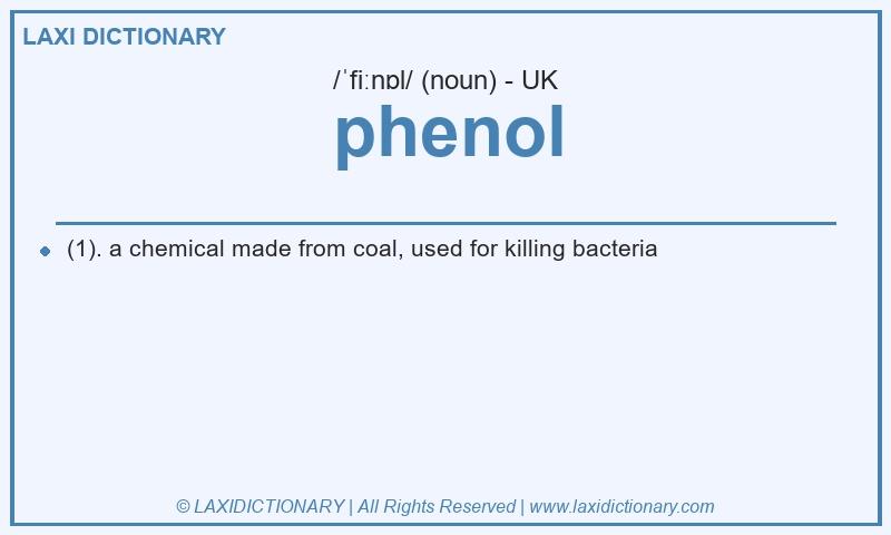 Definition phenol in British English
