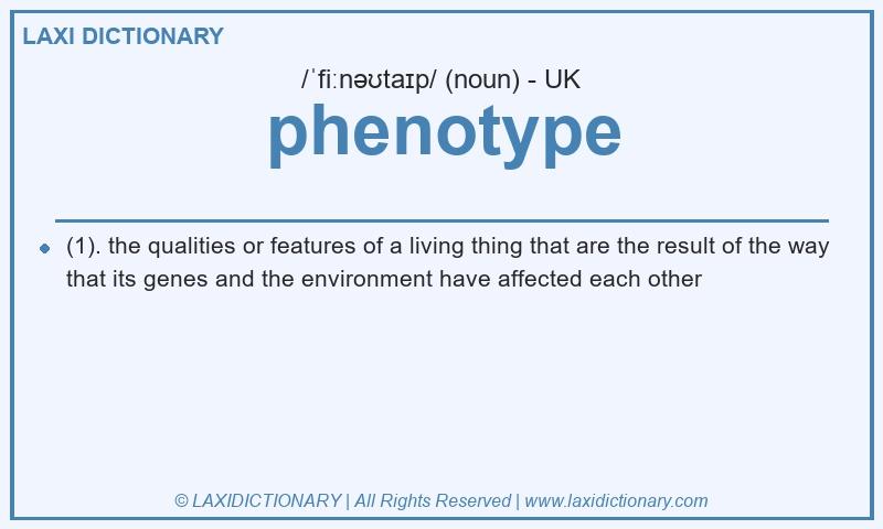 Definition phenotype in British English