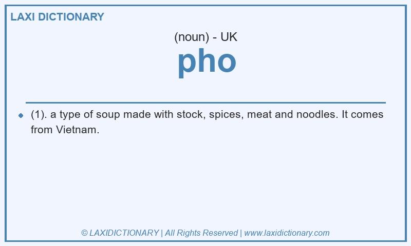 Definition pho in British English
