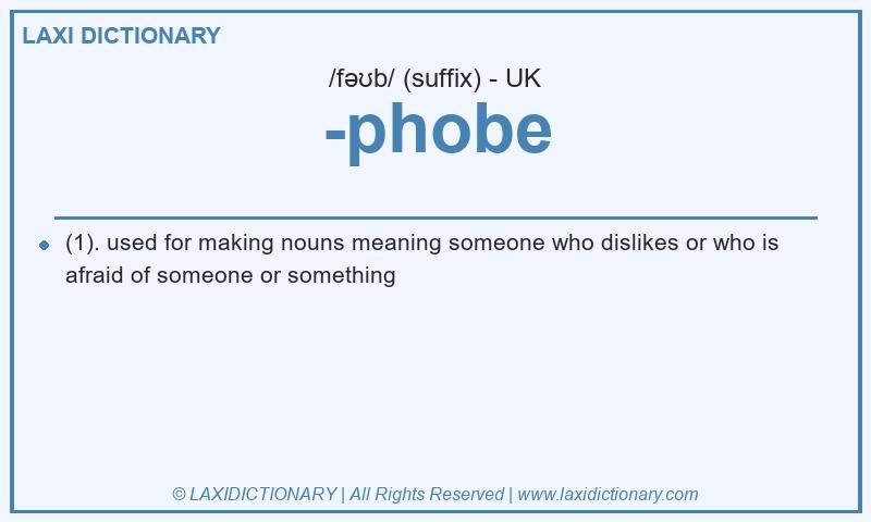 Definition -phobe in British English