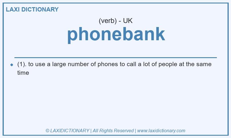 Definition phonebank in British English