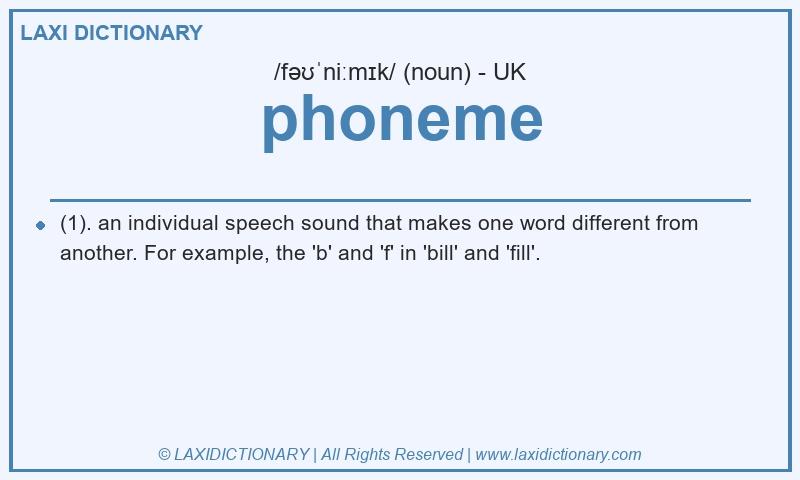 Definition phoneme in British English