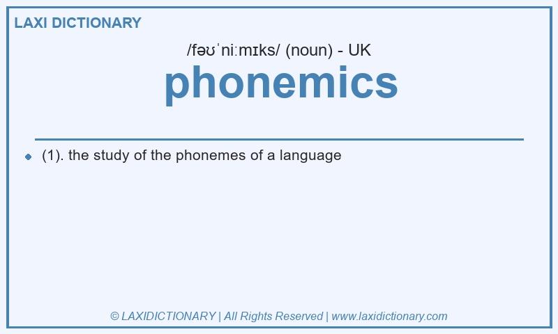 Definition phonemics in British English