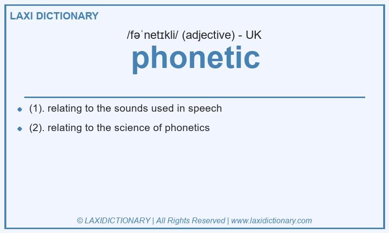 Definition phonetic in British English