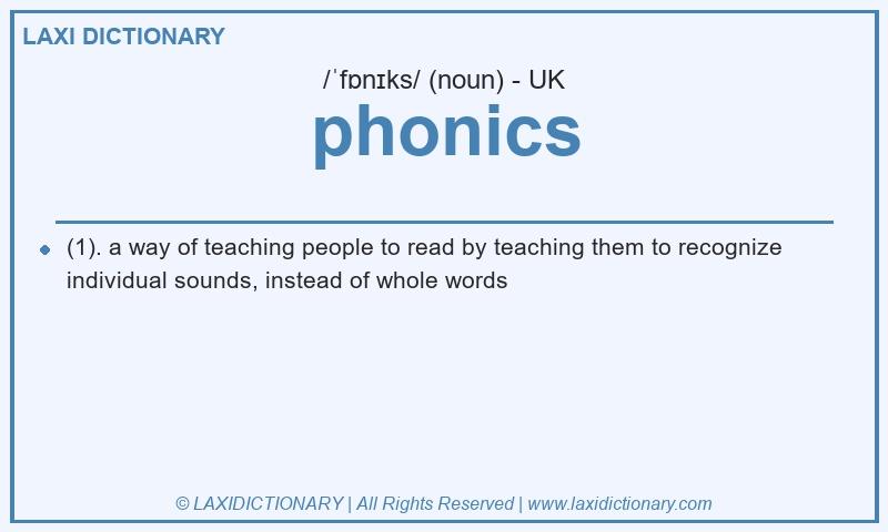 Definition phonics in British English