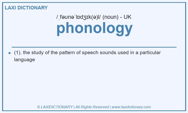 Definition phonology in British English
