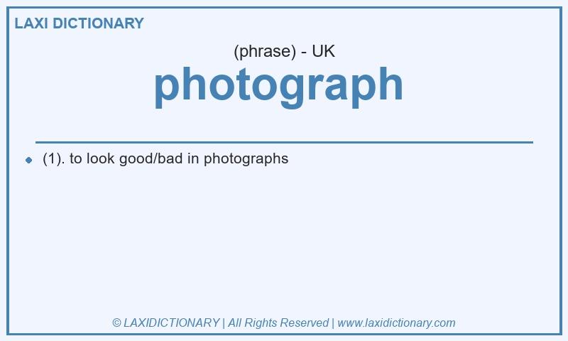 Definition photograph  in British English