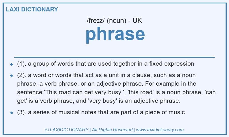Definition phrase in British English