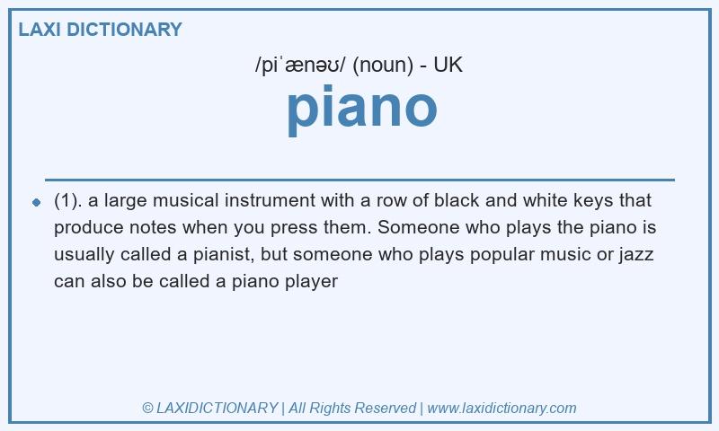 Definition piano in British English