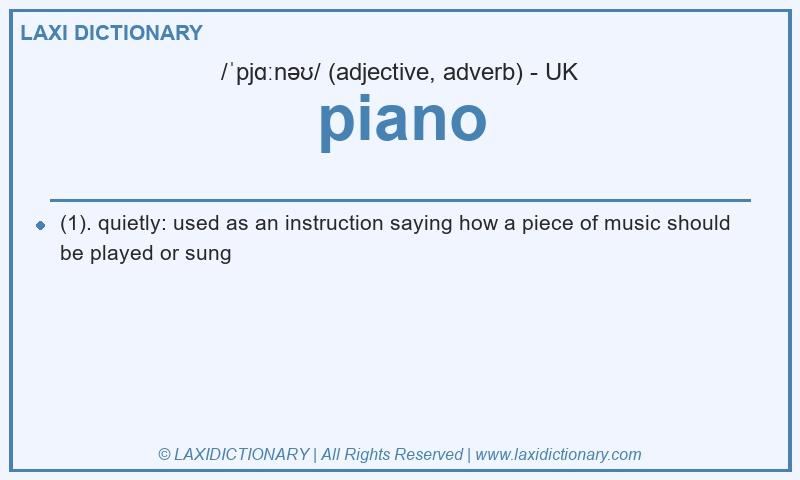Definition piano in British English