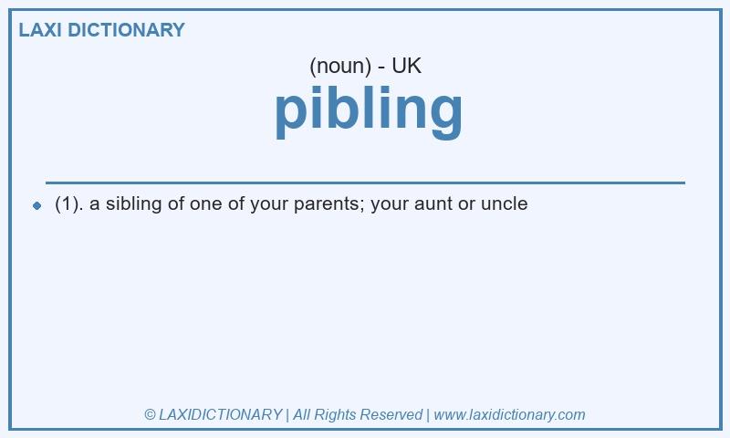 Definition pibling in British English