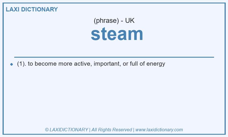 Definition  steam in British English