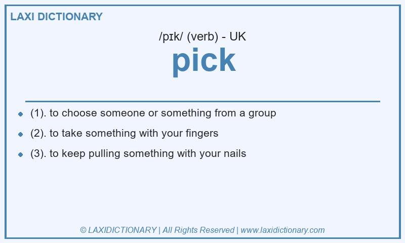 Definition pick in British English