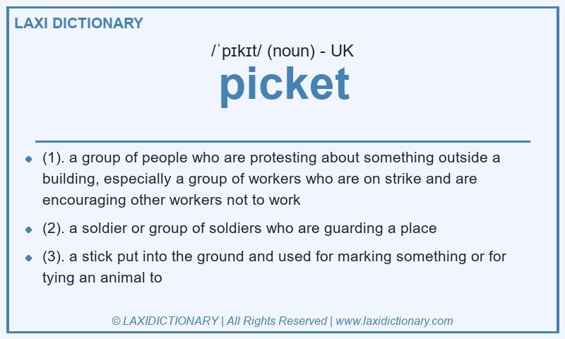 Definition picket in British English