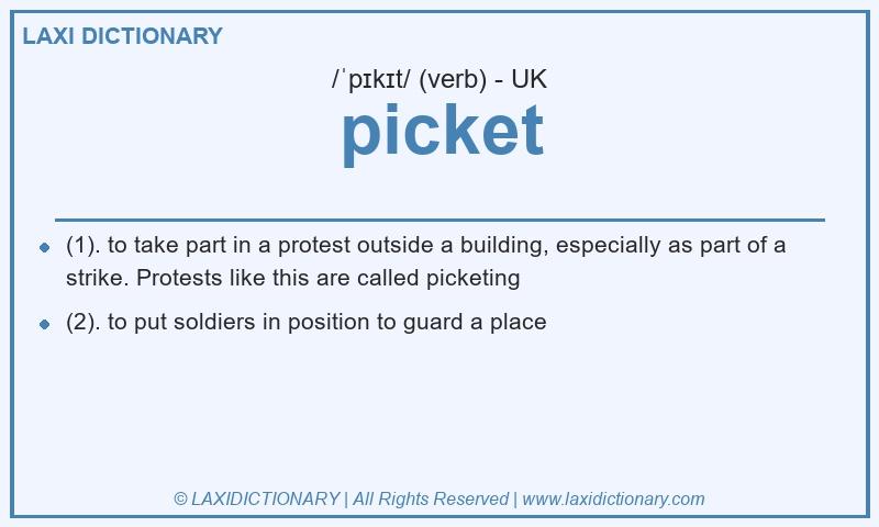 Definition picket in British English