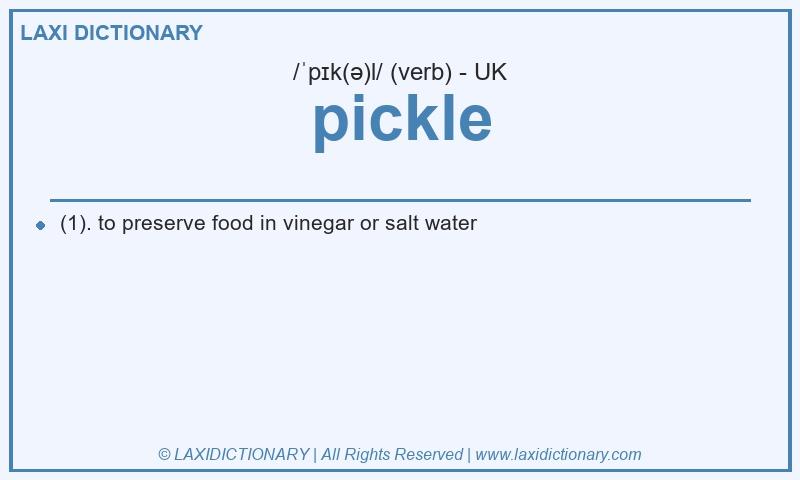 Definition pickle in British English