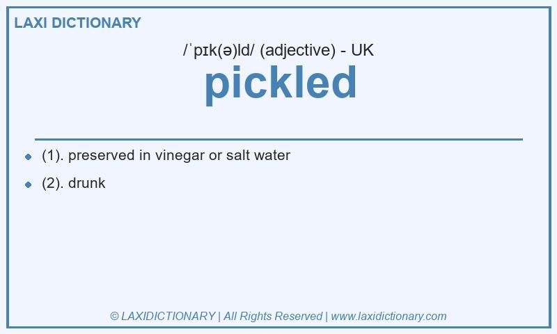 Definition pickled in British English