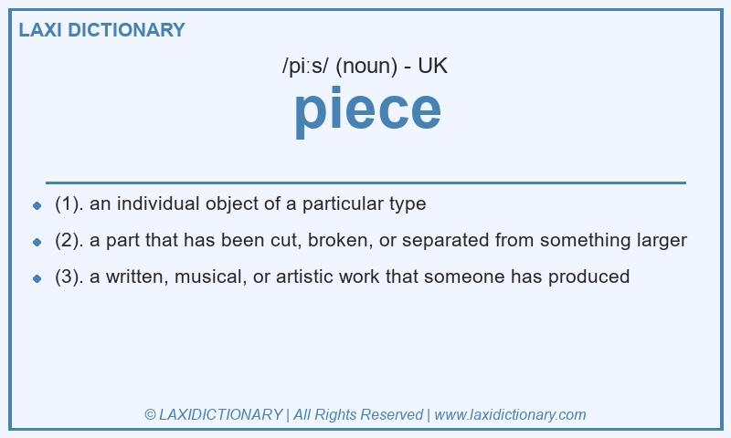 Definition piece in British English