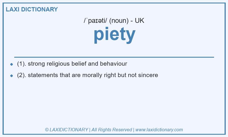 Definition piety in British English