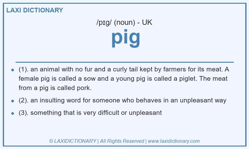Definition pig in British English