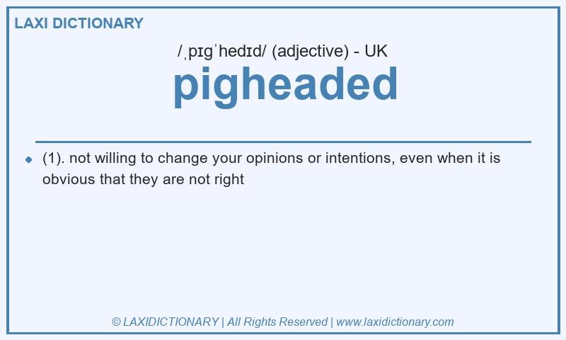 Definition pigheaded in British English