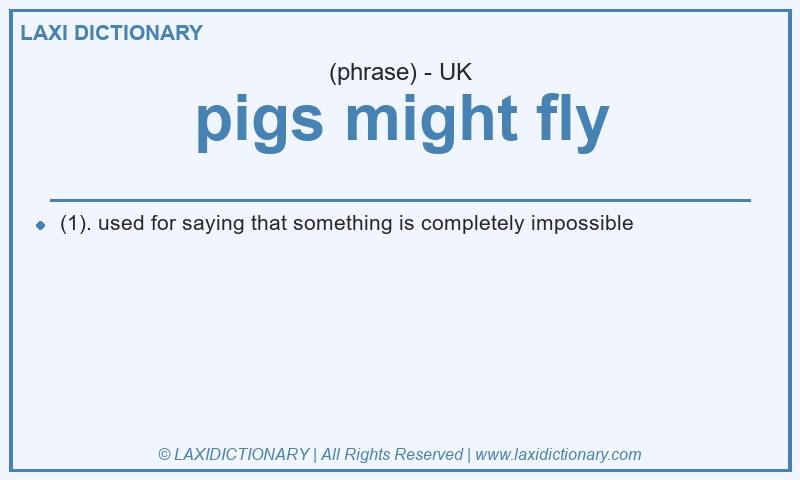 Definition pigs might fly in British English