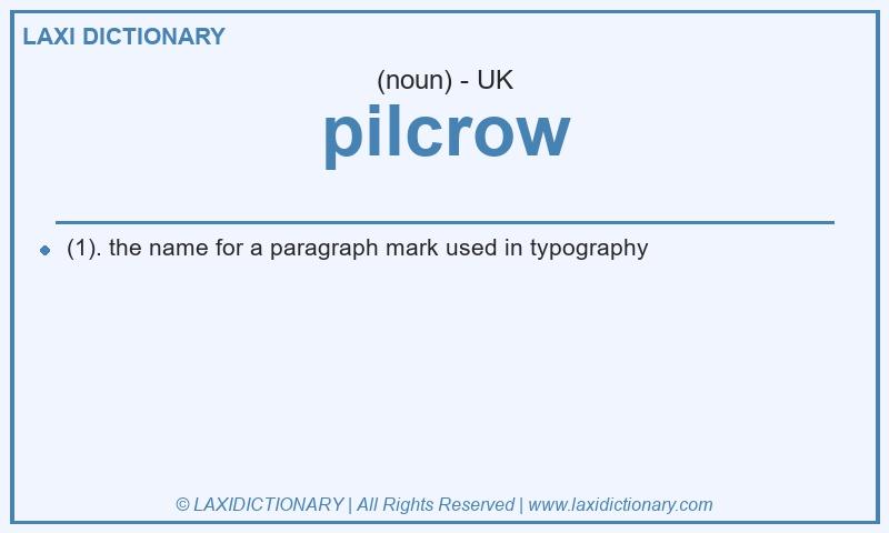 Definition pilcrow in British English