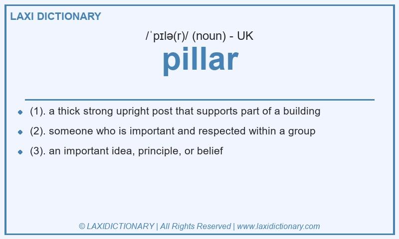 Definition pillar in British English