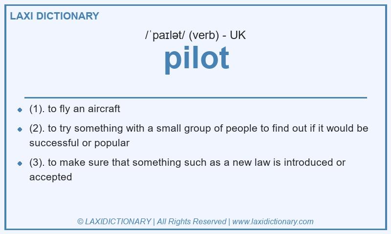Definition pilot in British English