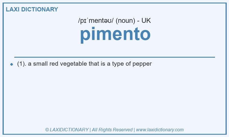 Definition pimento in British English