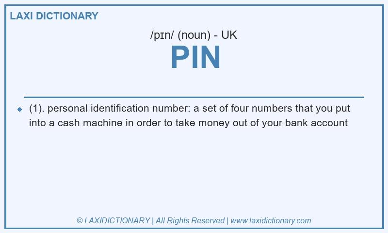 Definition PIN in British English