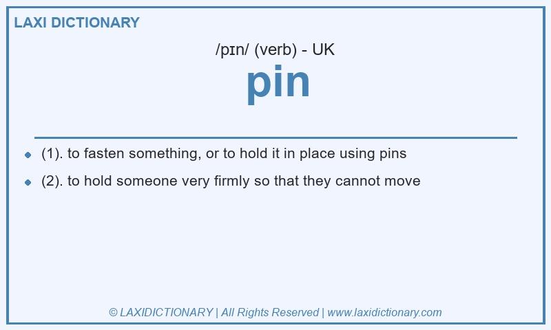 Definition pin in British English