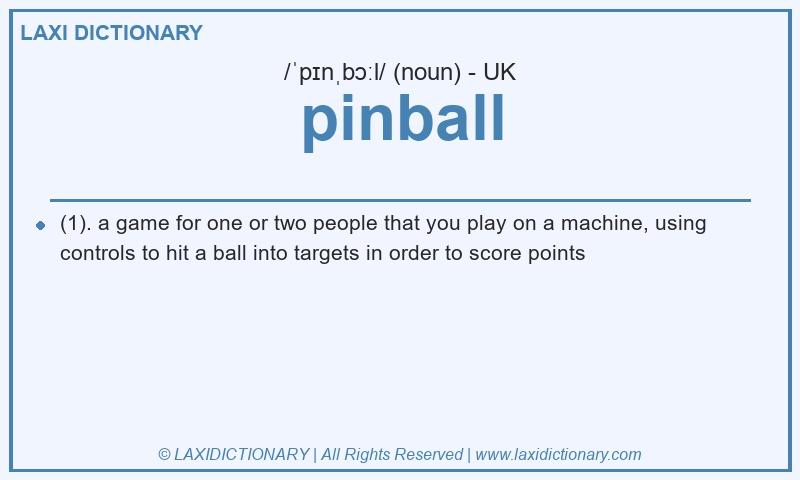 Definition pinball in British English