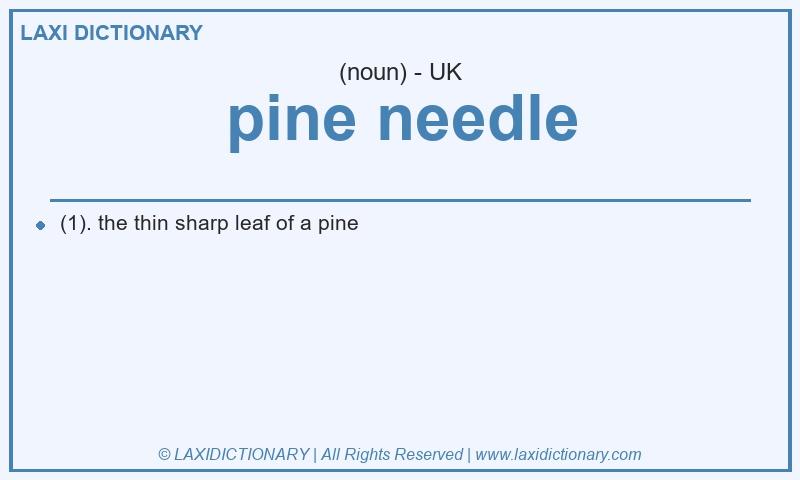 Definition pine needle in British English