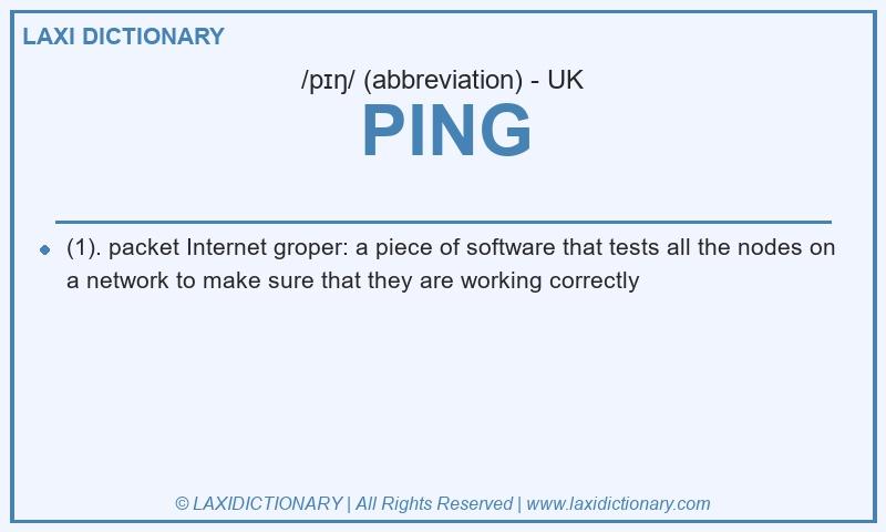 Definition PING in British English