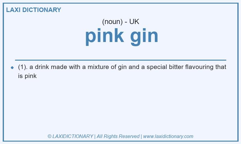 Definition pink gin in British English