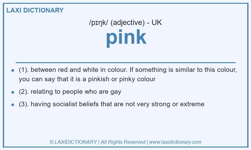 Definition pink in British English