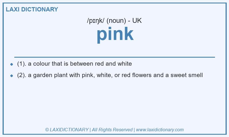 Definition pink in British English