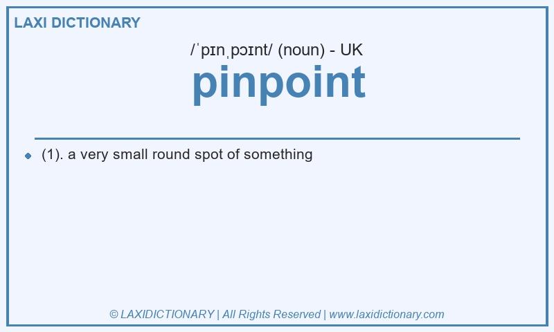 Definition pinpoint in British English