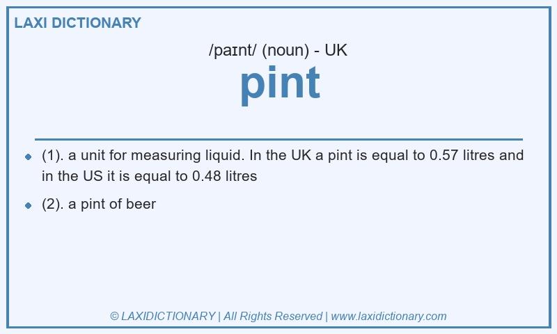 Definition pint in British English