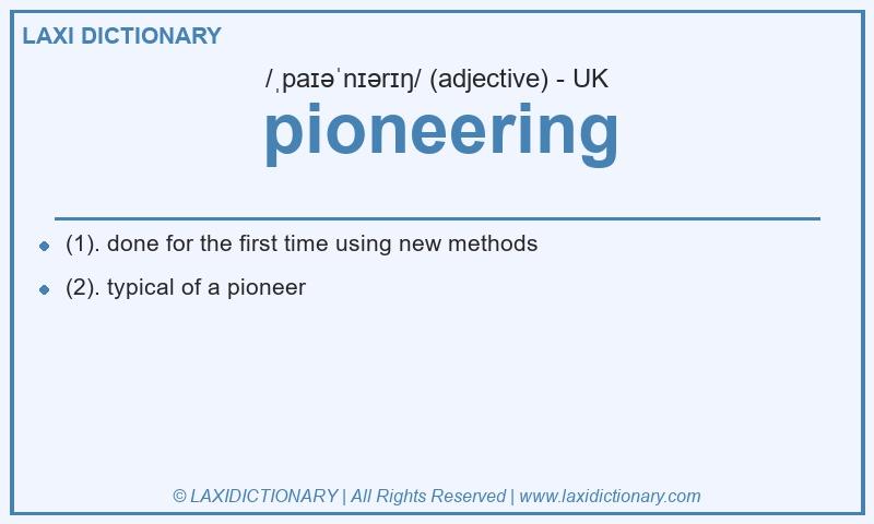 Definition pioneering in British English