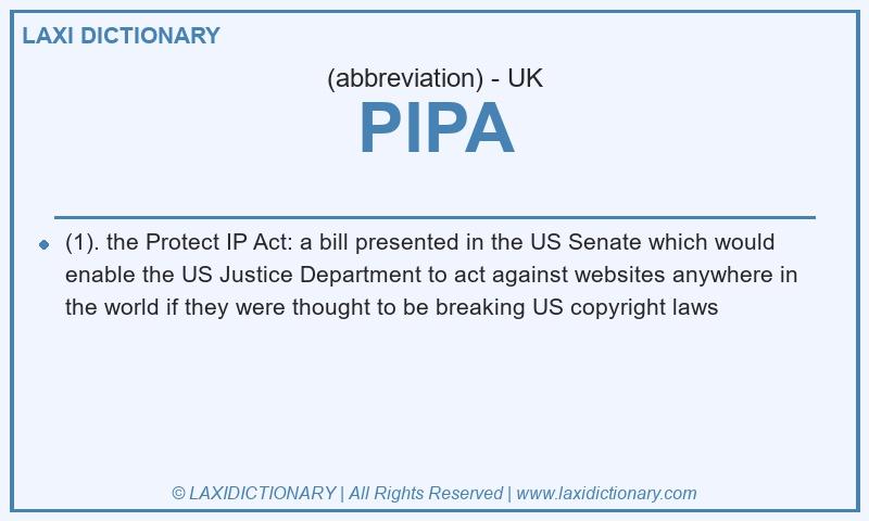 Definition PIPA in British English