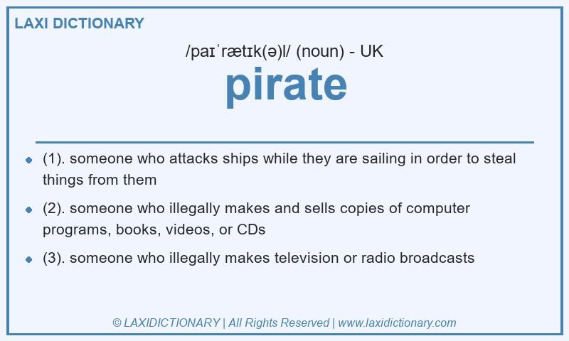 Definition pirate in British English