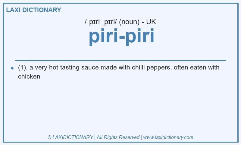 Definition piri-piri in British English