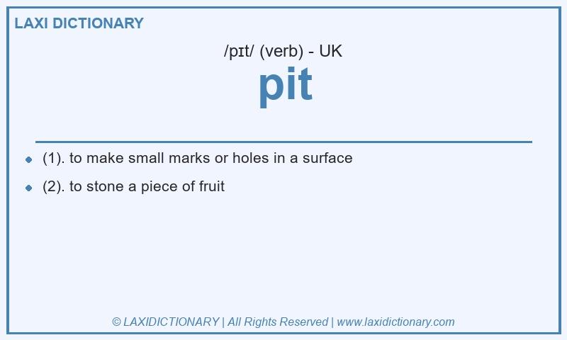 Definition pit in British English
