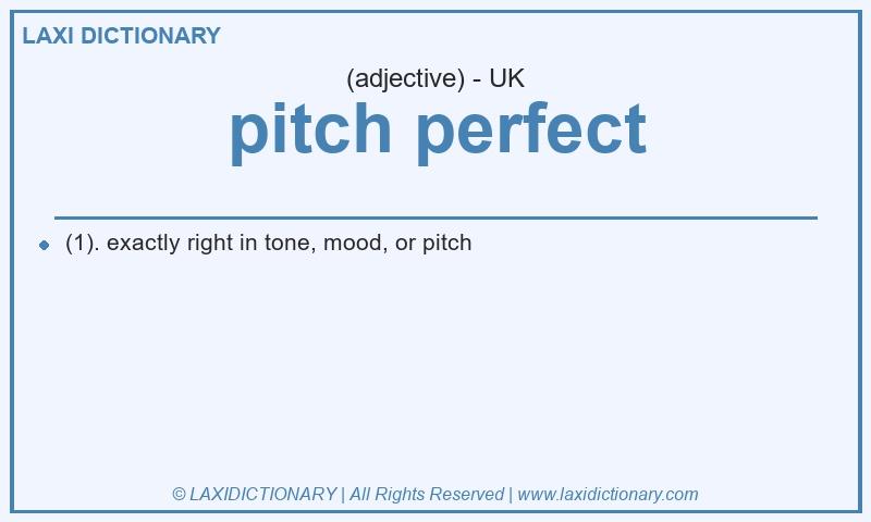 Definition pitch perfect in British English