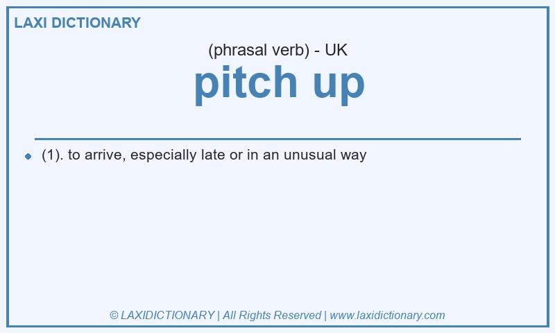 Definition pitch up in British English