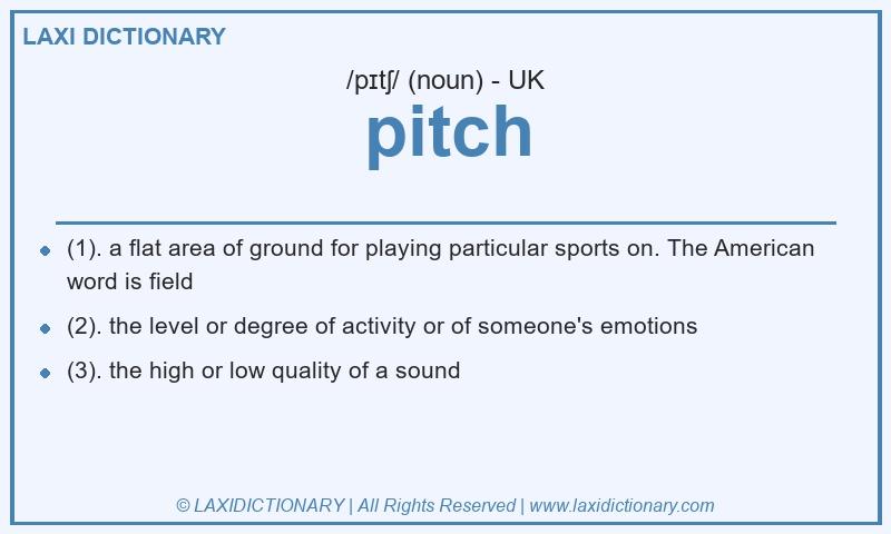 Definition pitch in British English