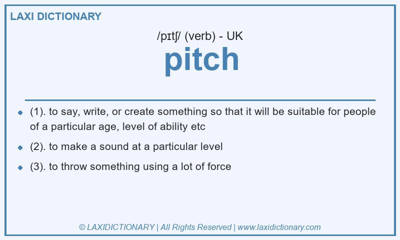 Definition pitch in British English