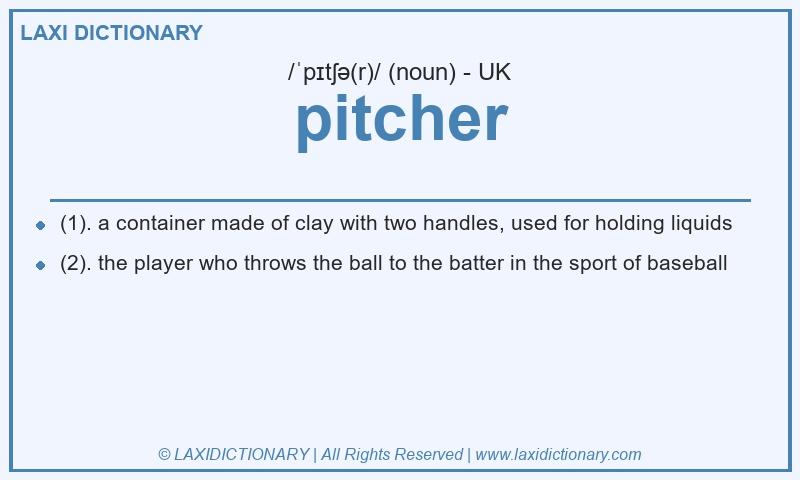 Definition pitcher in British English